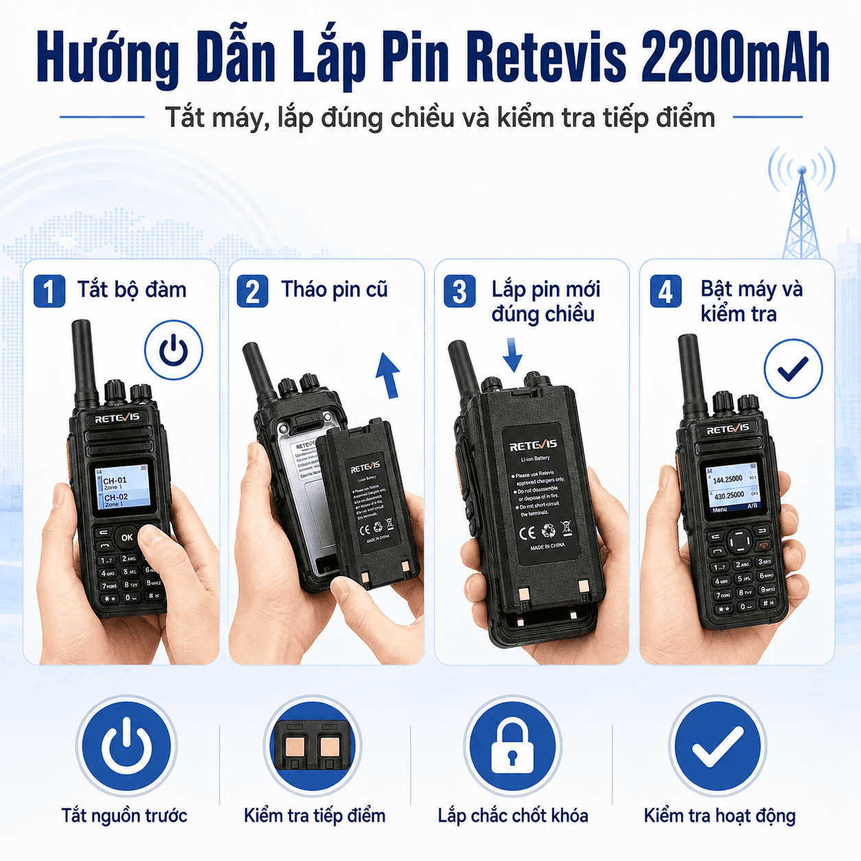 Pin Retevis A1/A16
