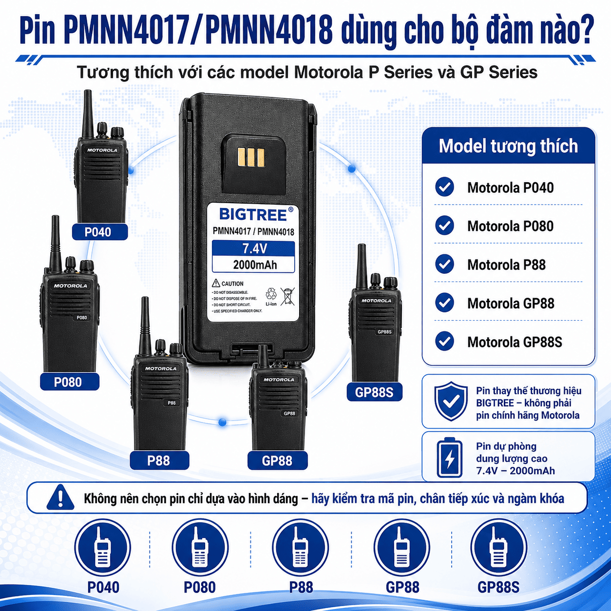 Pin sạc 2000mAh Model PMNN4017/PMNN4018