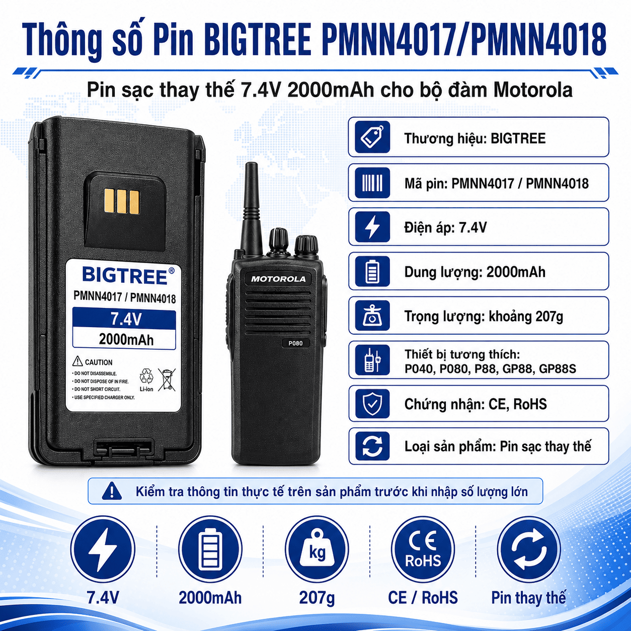 Pin sạc 2000mAh Model PMNN4017/PMNN4018