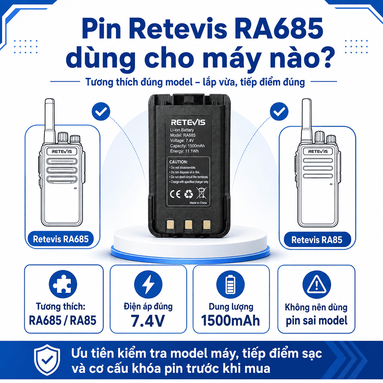 Pin Retevis RA685