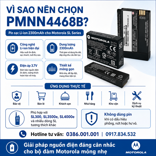Pin sạc Li-ion 2300mAh Model PMNN4468B