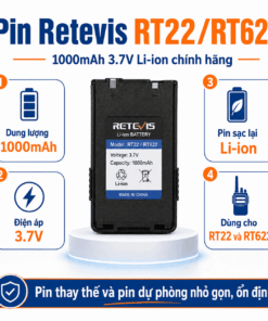 Pin Retevis RT22/RT622 1000mAh 3.7V Chính Hãng