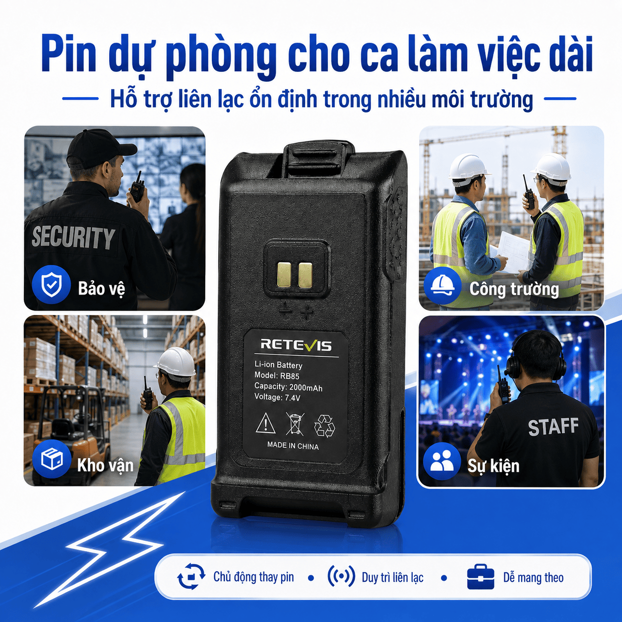 Pin Retevis RB85