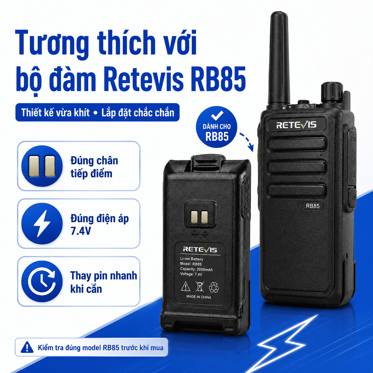 Pin Retevis RB85
