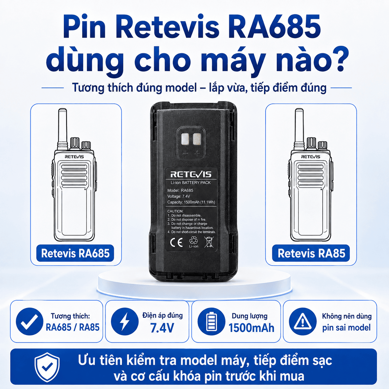 Pin Retevis RA685
