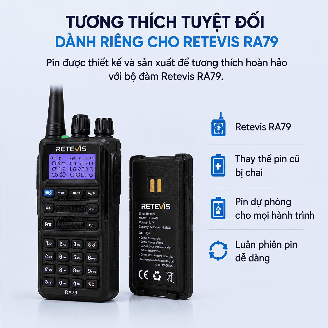 Pin Retevis RA79