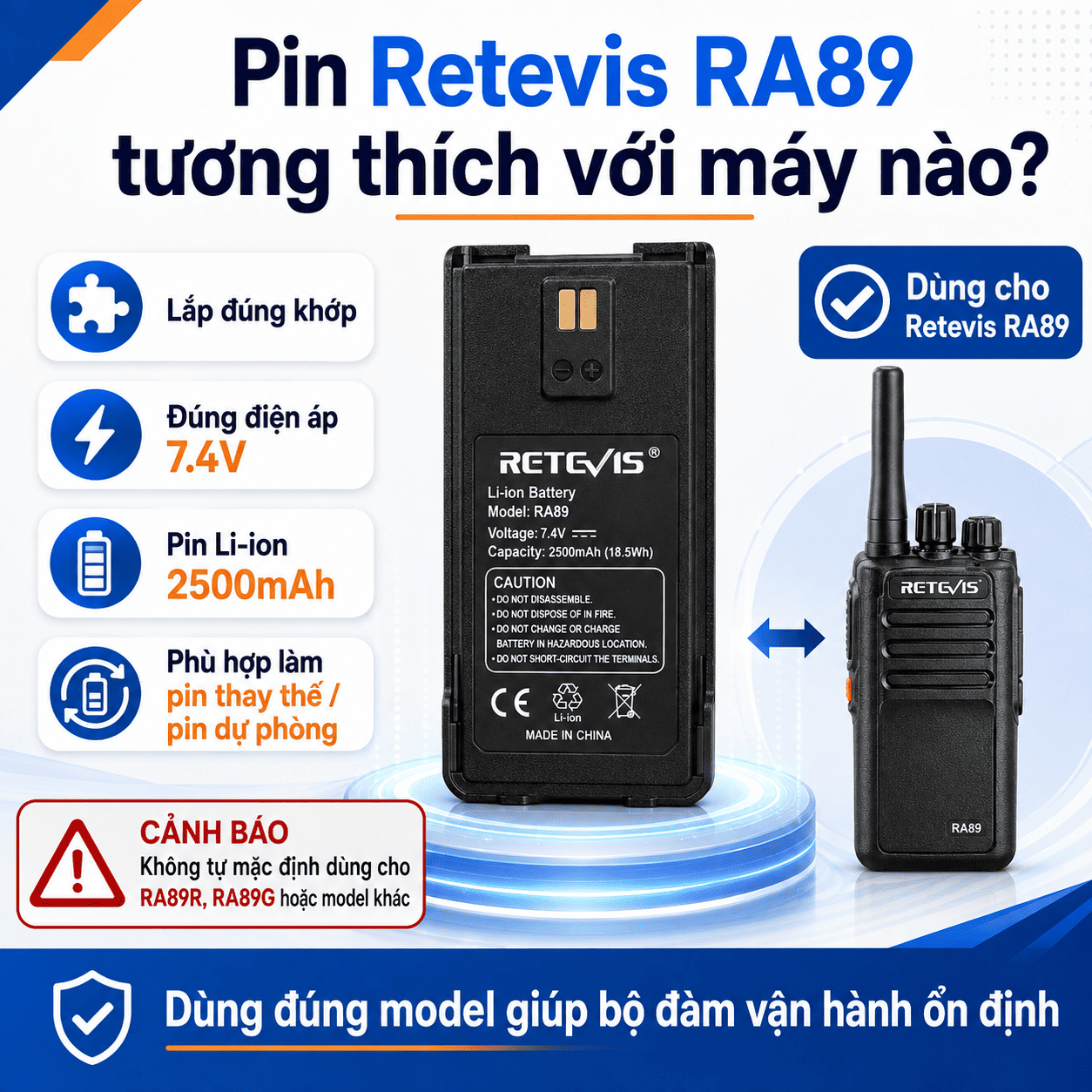 Pin Retevis RA89