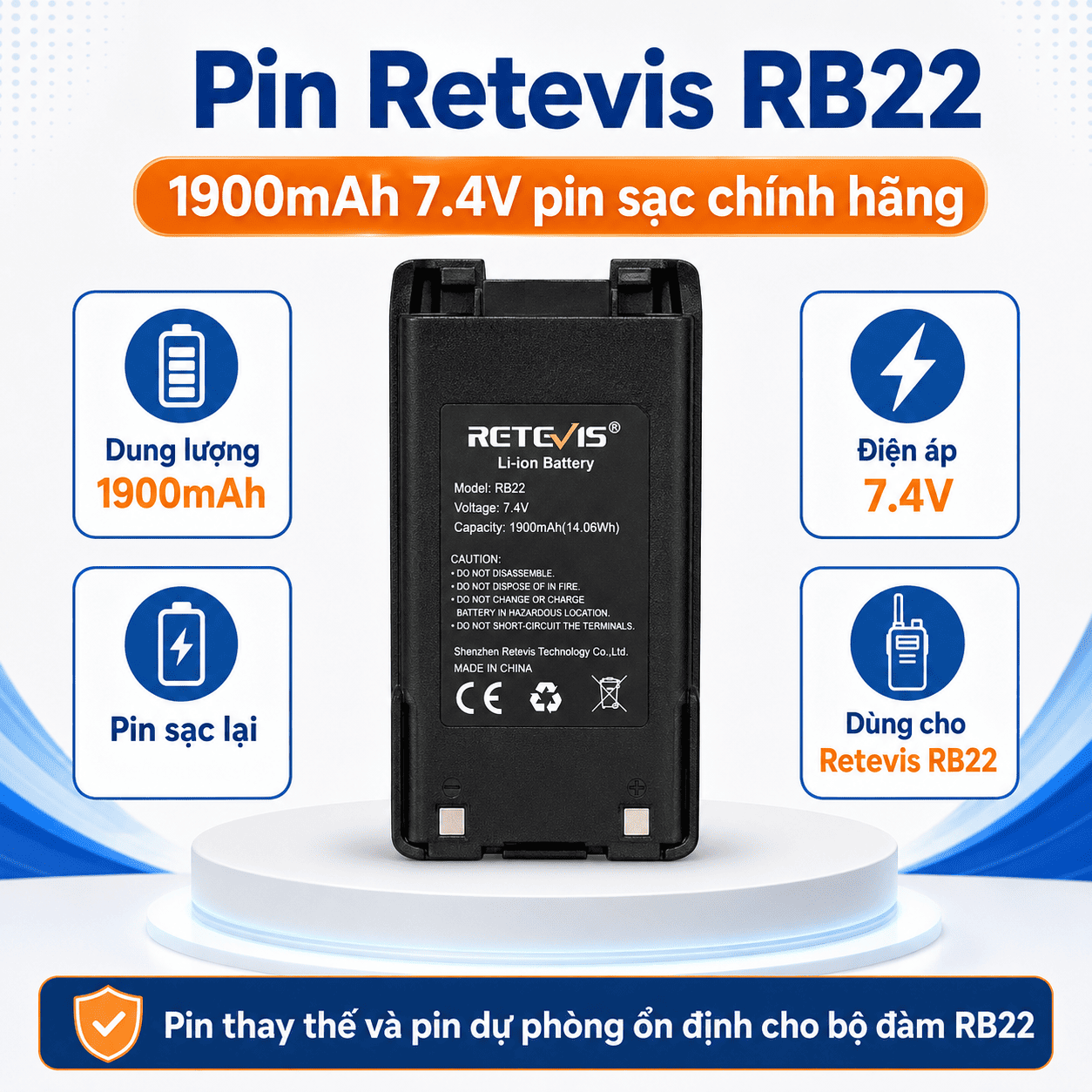 Pin Retevis RB22