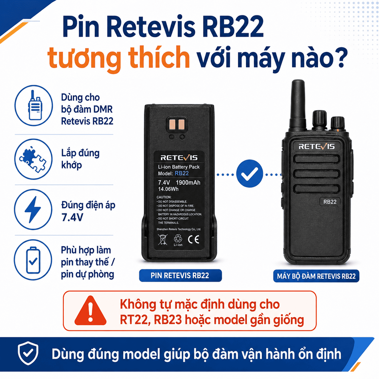 Pin Retevis RB22