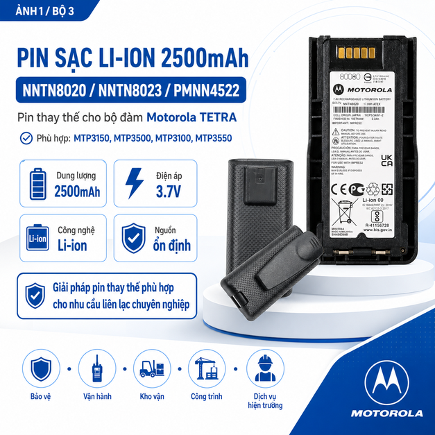 Pin sạc Li-ion 2500mAh Model NNTN8020/NNTN8023/PMNN4522