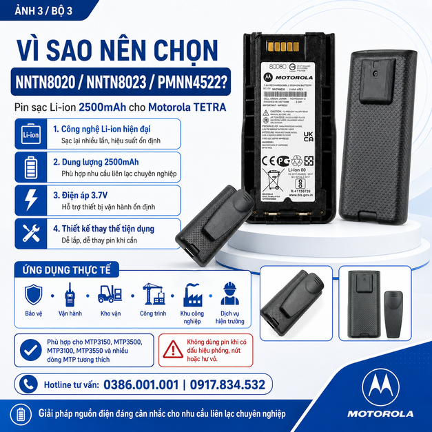 Pin sạc Li-ion 2500mAh Model NNTN8020/NNTN8023/PMNN4522
