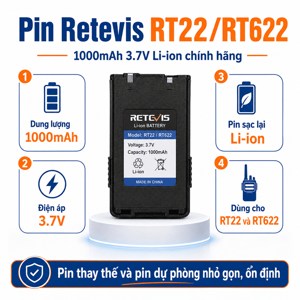 Pin Retevis RT22/RT622
