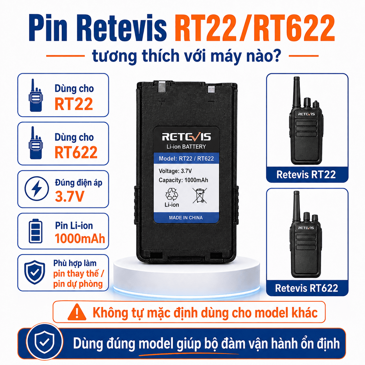 Pin Retevis RT22/RT622