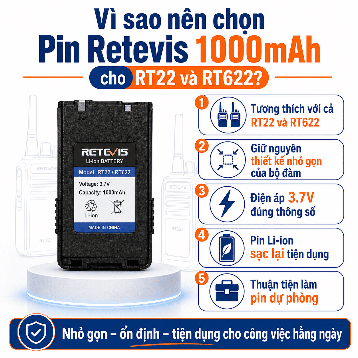 Pin Retevis RT22/RT622