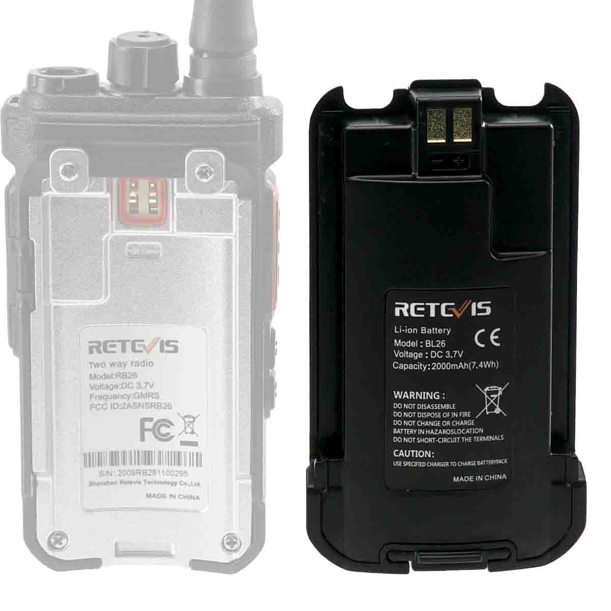 Pin Retevis 2000mAh
