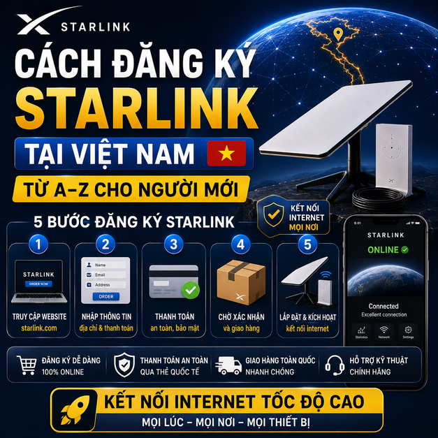 Cách Đăng Ký Starlink Tại Việt Nam Từ A–Z Cho Người Mới