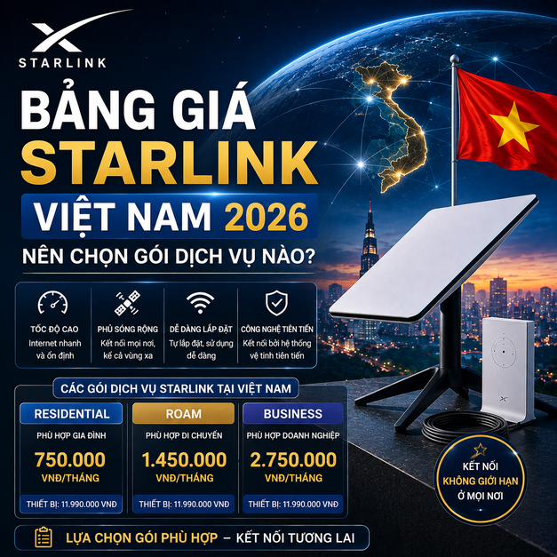 Bảng Giá Starlink Việt Nam 2026: Nên Chọn Gói Dịch Vụ Nào?